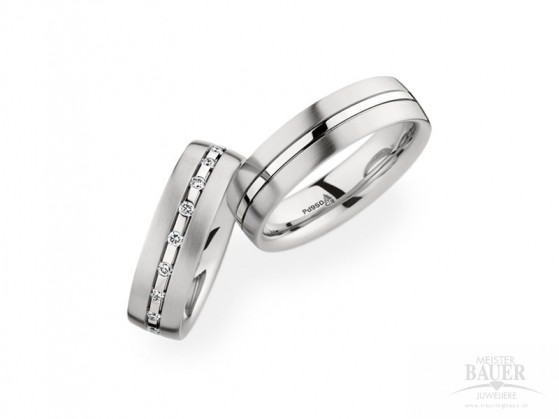 Trauringe Partnerringe Palladium 950/000, Paar Trauringe Partnerringe Palladium 950/000, Paar