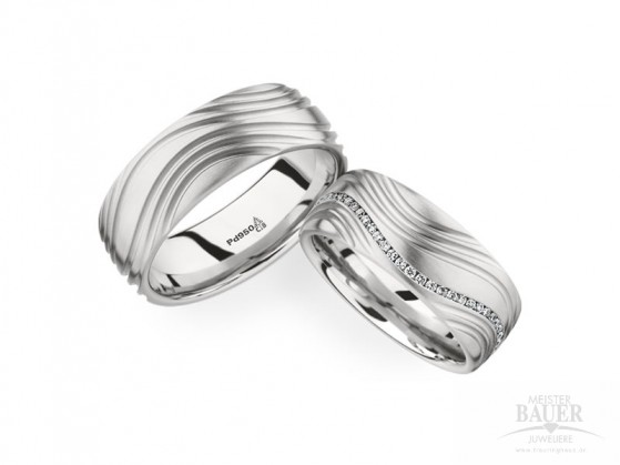 Trauringe Freundschaftsringe Palladium 950/000, Paar Trauringe Freundschaftsringe Palladium 950/000, Paar