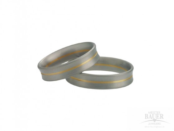 Partnerringe Freundschaftsringe Weißgold Gelbgold 585/-, Paar Partnerringe Freundschaftsringe Weißgold Gelbgold 585/-, Paar