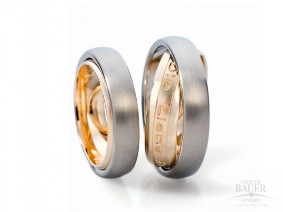 Trauringe Partnerringe Gelbgold Weißgold 585/- , Paar Trauringe Partnerringe Gelbgold Weißgold 585/- , Paar