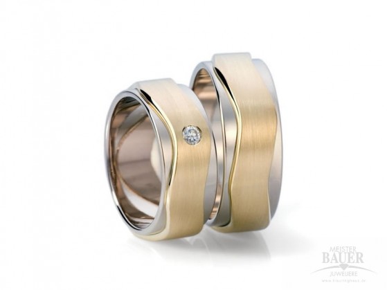 Trauringe Partnerringe Gelbgold Weißgold 585/- , Paar Trauringe Partnerringe Gelbgold Weißgold 585/- , Paar