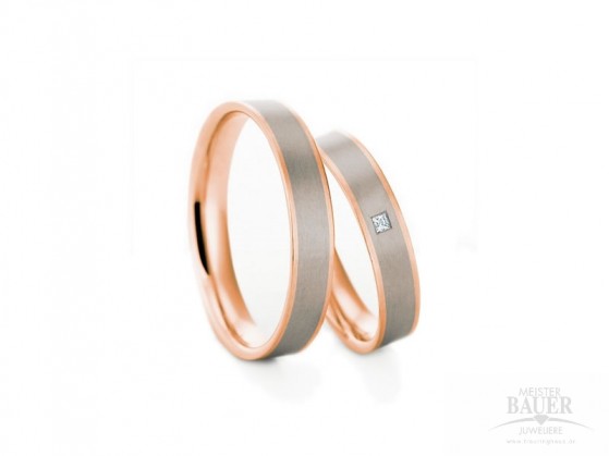 Trauringe Partnerringe Rotgold 585/- Weißgold 585/-, Paar Trauringe Partnerringe Rotgold 585/- Weißgold 585/-, Paar