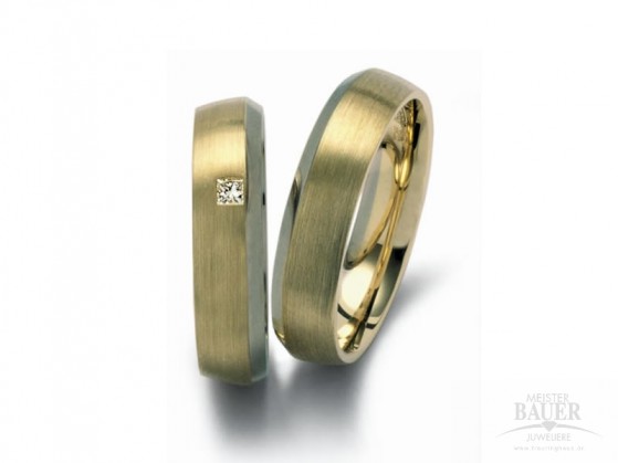 Trauringe Partnerringe Gelbgold Weißgold 585/-, Paar Trauringe Partnerringe Gelbgold Weißgold 585/-, Paar