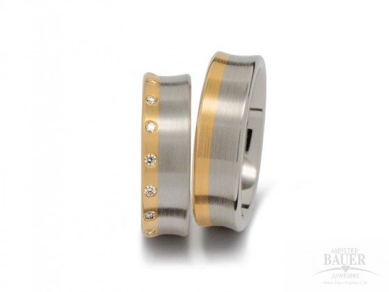 Trauringe Partnerringe Weißgold Roségold 585/- ,Paar Trauringe Partnerringe Weißgold Roségold 585/- ,Paar