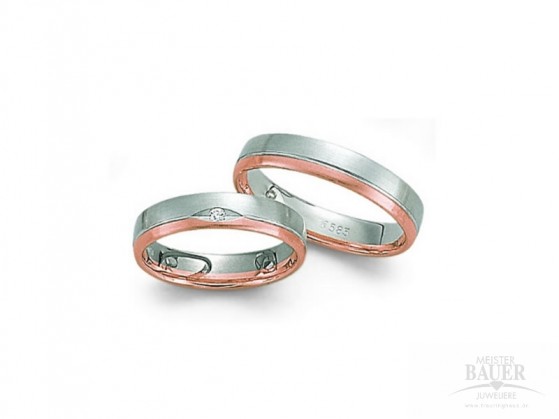 Trauringe Partnerringe Rotgold Weißgold 585/- , Paar Trauringe Partnerringe Rotgold Weißgold 585/- , Paar
