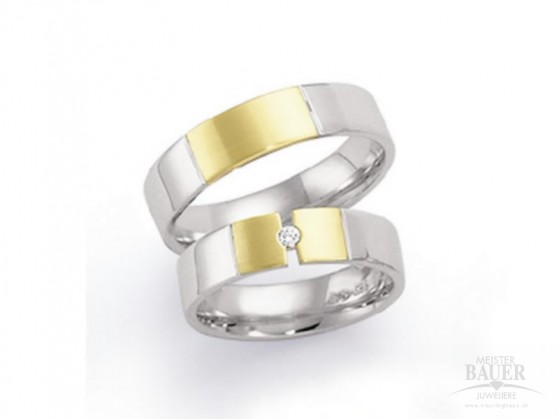 Trauringe Partnerringe Gelbgold Weißgold 585/-, Paar Trauringe Partnerringe Gelbgold Weißgold 585/-, Paar