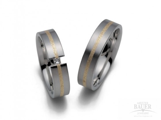 Trauringe Partnerringe Platin 950/- Gelbgold 900/-, Paar Trauringe Partnerringe Platin 950/- Gelbgold 900/-, Paar