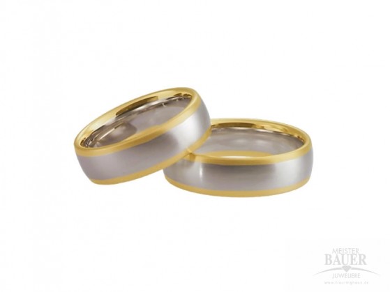 Trauringe Partnerringe Platin 950/- Gelbgold 750/-, Paar Trauringe Partnerringe Platin 950/- Gelbgold 750/-, Paar