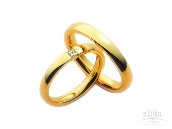 Trauringe Partnerringe Gelbgold 585/-, Paar Trauringe Partnerringe Gelbgold 585/-, Paar
