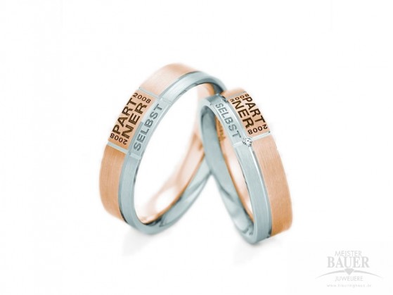 Partnerringe Freundschaftsringe Roségold Weißgold 585/- Partnerringe Freundschaftsringe Roségold Weißgold 585/-