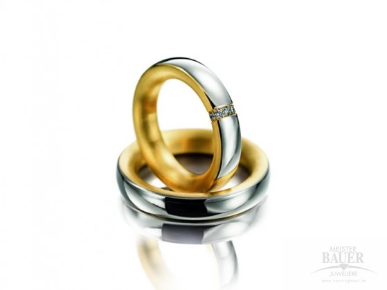 Trauringe Partnerringe Gelbgold Weißgold 585/-, Paar Trauringe Partnerringe Gelbgold Weißgold 585/-, Paar