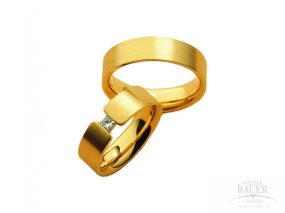 Trauringe Partnerringe Gelbgold 750/-, Paar Trauringe Partnerringe Gelbgold 750/-, Paar