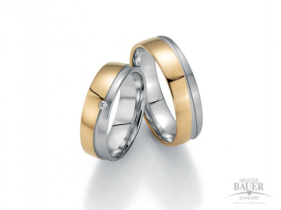 Trauringe Apricot/-Weißgold 585/000 Trauringe Apricot/-Weißgold 585/000
