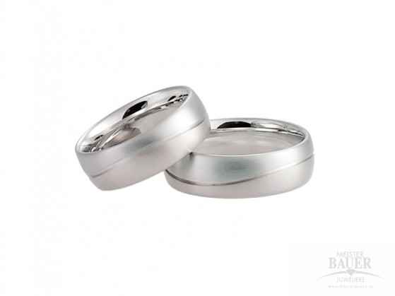 Trauringe Platin 950/- Weißgold 750/-, Paar Trauringe Platin 950/- Weißgold 750/-, Paar