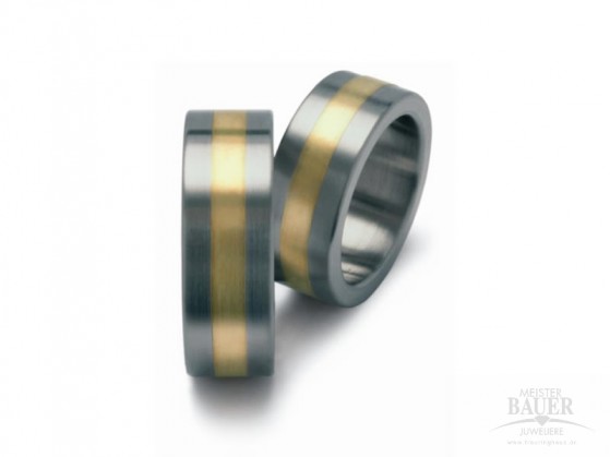 Partnerringe Freundschaftsringe Stahl Gold 585/000 Partnerringe Freundschaftsringe Stahl Gold 585/000